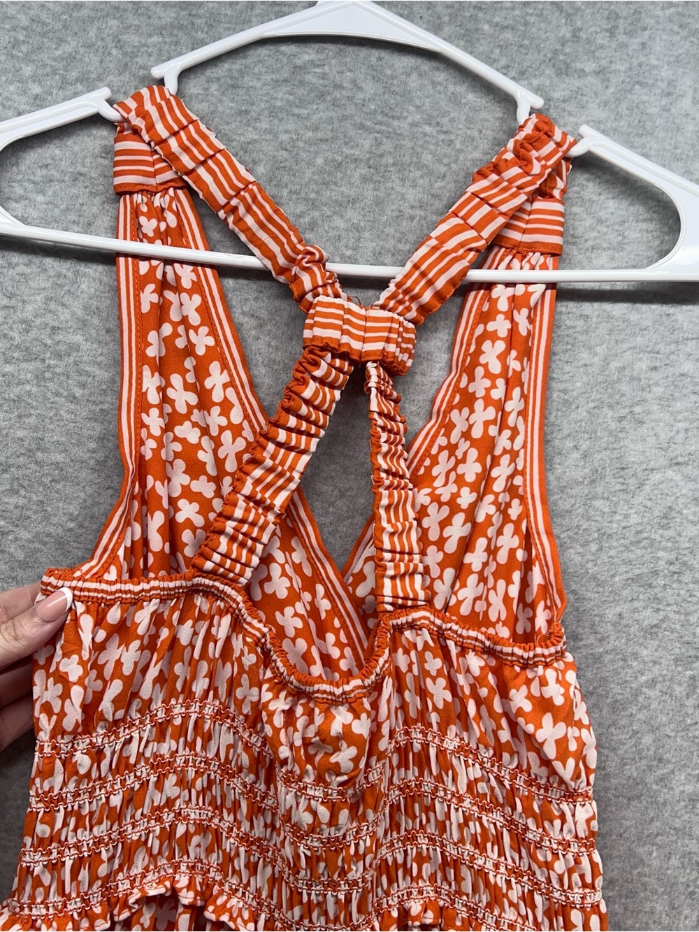 Max Studio Orange and White Floral Maxi Dress - Picture 7 of 11